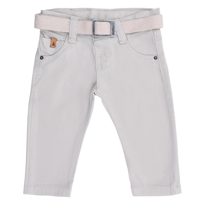 Calça Bebê Básica Articolare Sarja Areia Com Cinto