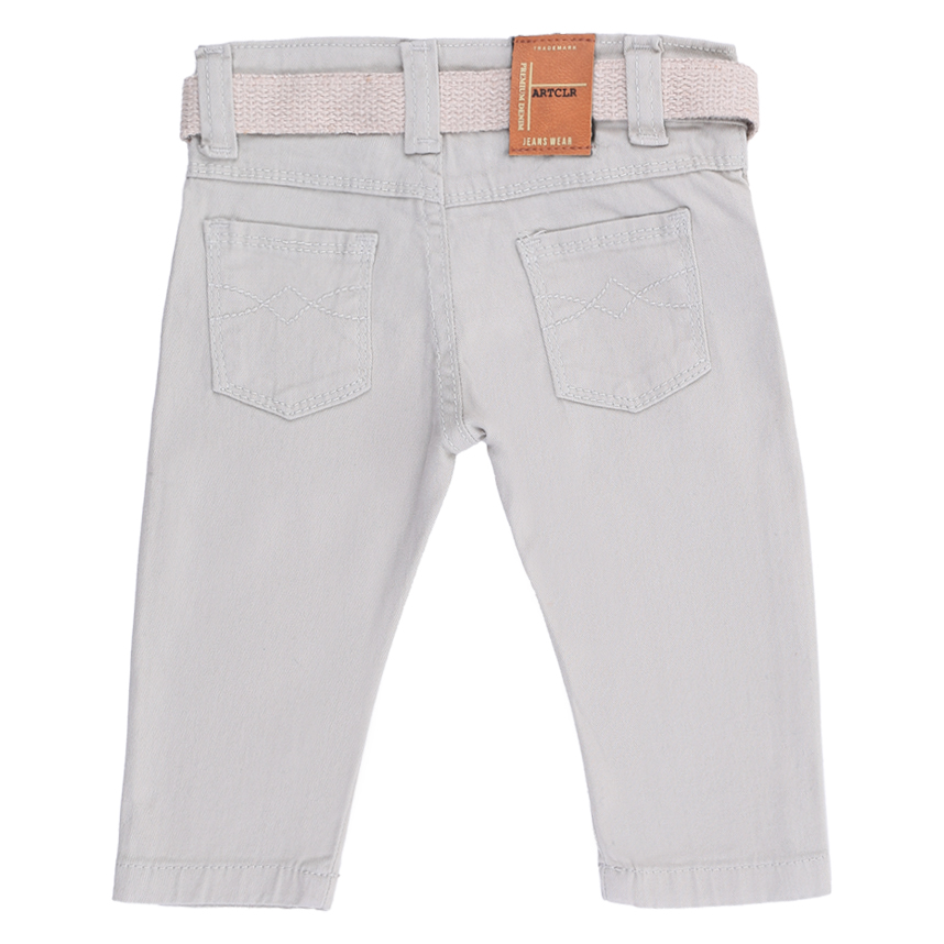 Calça Bebê Básica Articolare Sarja Areia Com Cinto