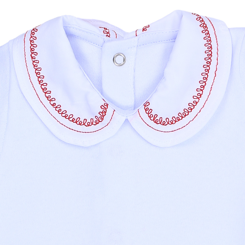 Body Bebê Fofinho Suedine Manga Curta Gola Bordada Body Bebê Fofinho Suedine Manga Curta Gola Bordada