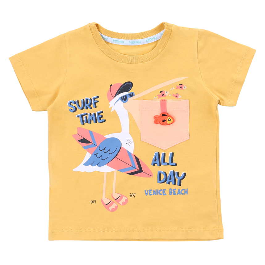 Camiseta Infantil Kookabu Manga Curta Meia Malha Bolsinho Camiseta Infantil Kookabu Manga Curta Meia Malha Bolsinho