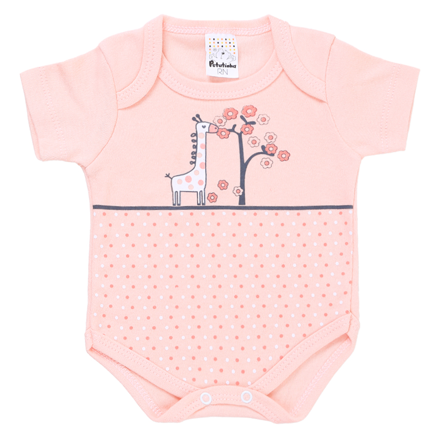 Conjunto Body Bebê Petutinha Girafa E flores 3 Peças Conjunto Body Bebê Petutinha Girafa E flores 3 Peças