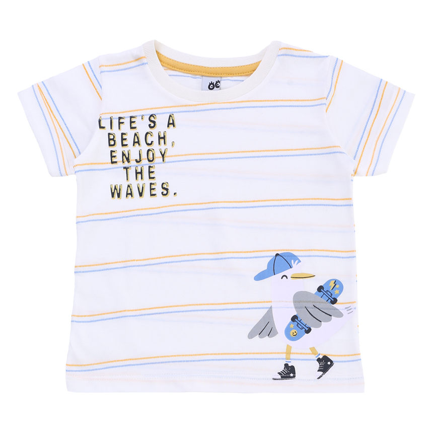 Conjunto Infantil Kookabu  Camiseta Listras E Bermuda Conjunto Infantil Kookabu  Camiseta Listras E Bermuda