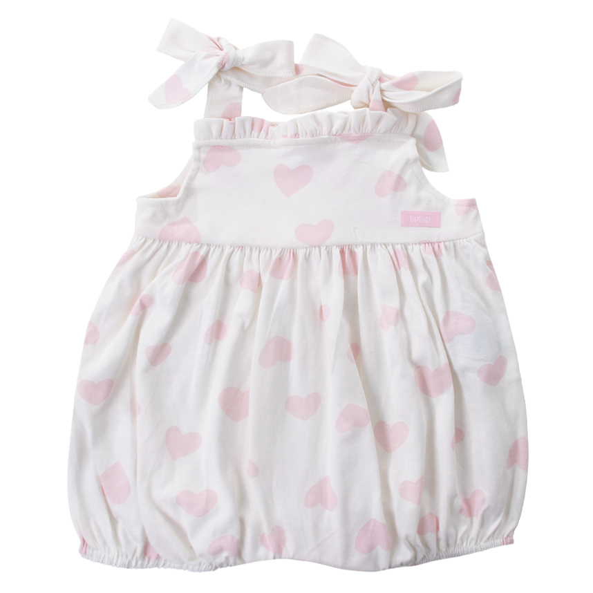 Banho De Sol Bebê Tip Top Estampa Corações Com Babado Banho De Sol Bebê Tip Top Estampa Corações Com Babado