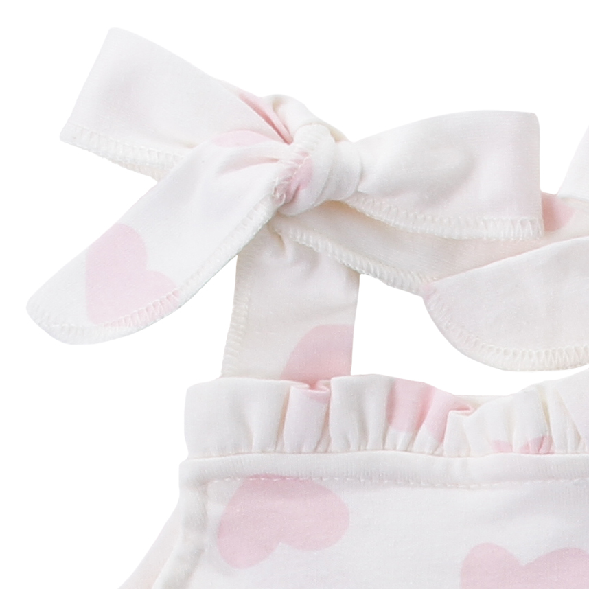 Banho De Sol Bebê Tip Top Estampa Corações Com Babado Banho De Sol Bebê Tip Top Estampa Corações Com Babado