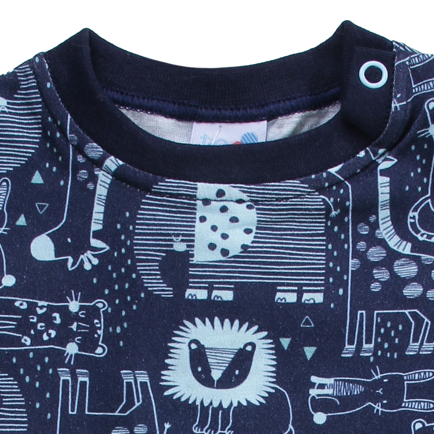 Macacão Curto Bebê Tip Top Estampa Safari