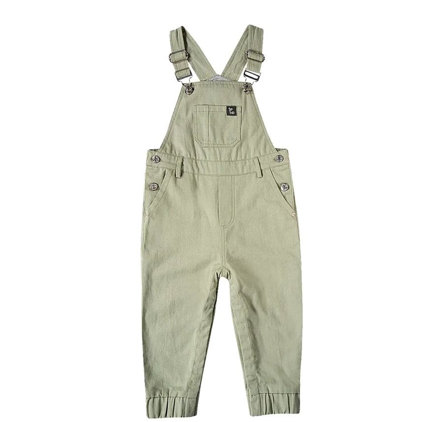 Jardineira Infantil Tip Top Em Sarja Com Bolsos