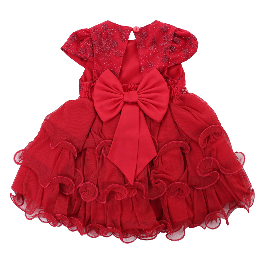 Vestido Bebê Cattai Com Renda E Babados Vestido Bebê Cattai Com Renda E Babados