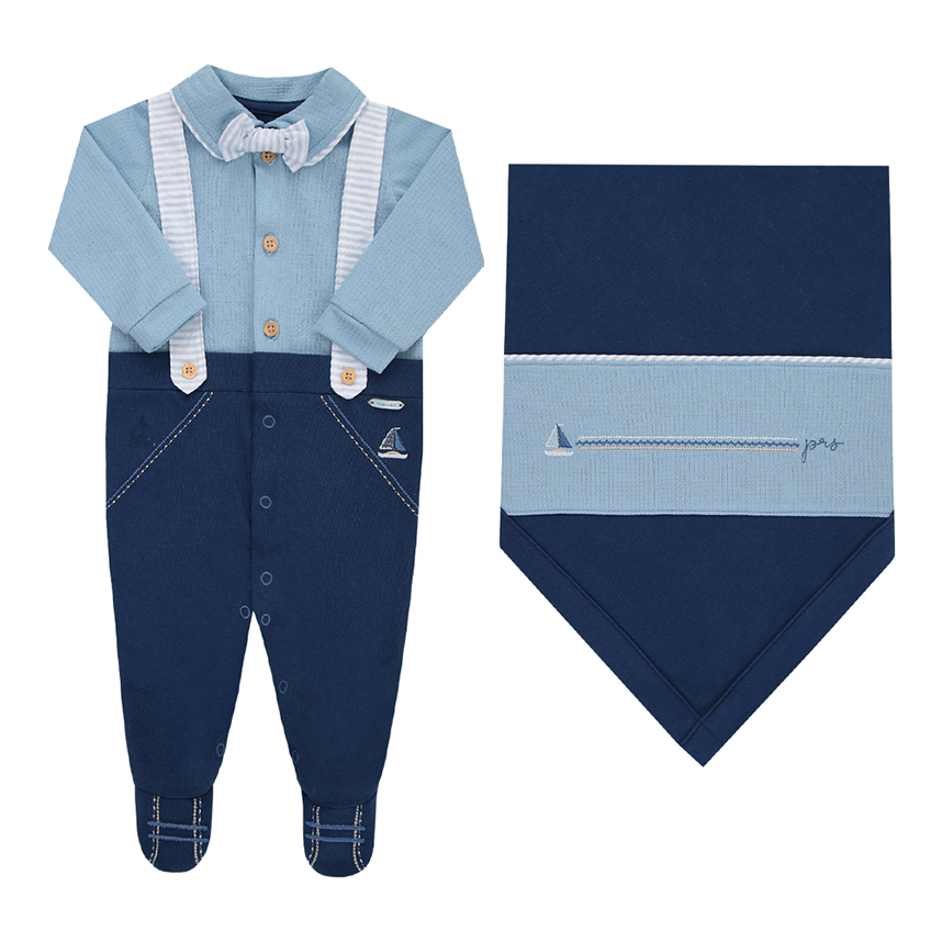 Saída Maternidade Paraiso Estampa Suspensório 3 Peças Saída Maternidade Paraiso Estampa Suspensório 3 Peças