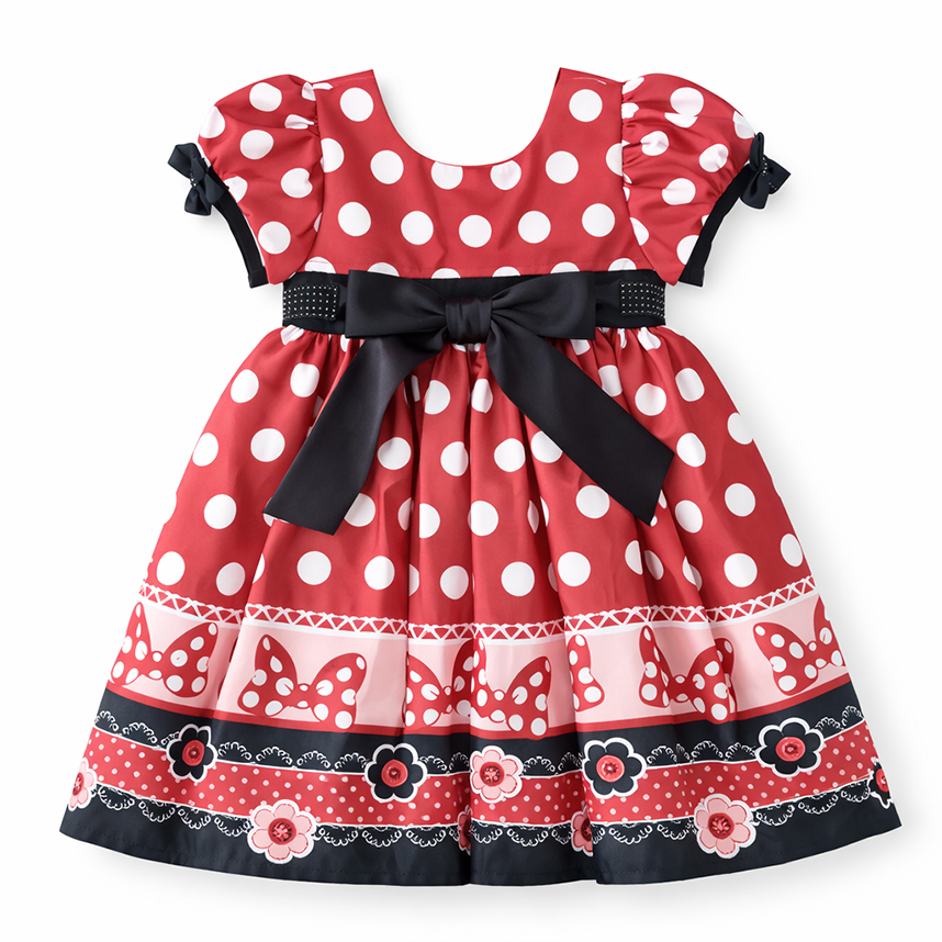 Vestido Infantil Cattai Barrado Minnie Vestido Infantil Cattai Barrado Minnie