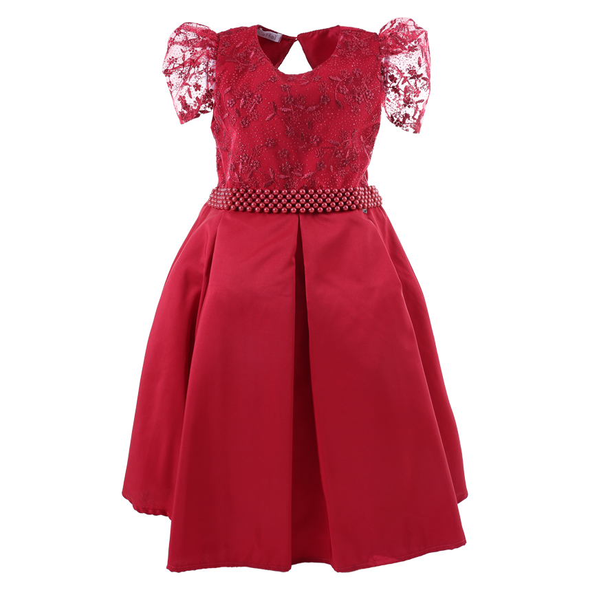 Vestido Infantil Cattai Liso Com Renda E Brilho Vestido Infantil Cattai Liso Com Renda E Brilho