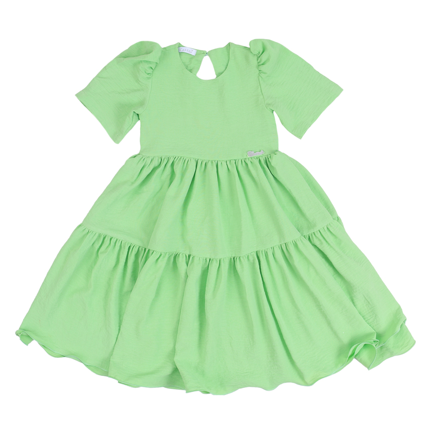 Vestido Infantil Cattai Com Mangas De Prega