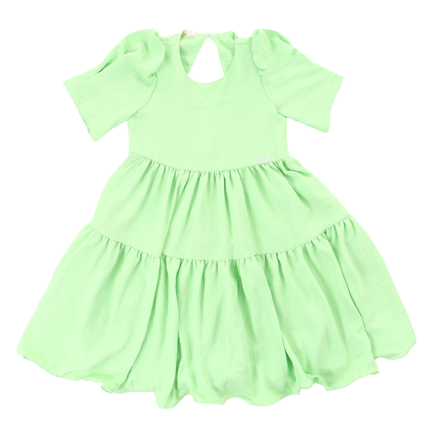 Vestido Infantil Cattai Com Mangas De Prega Vestido Infantil Cattai Com Mangas De Prega