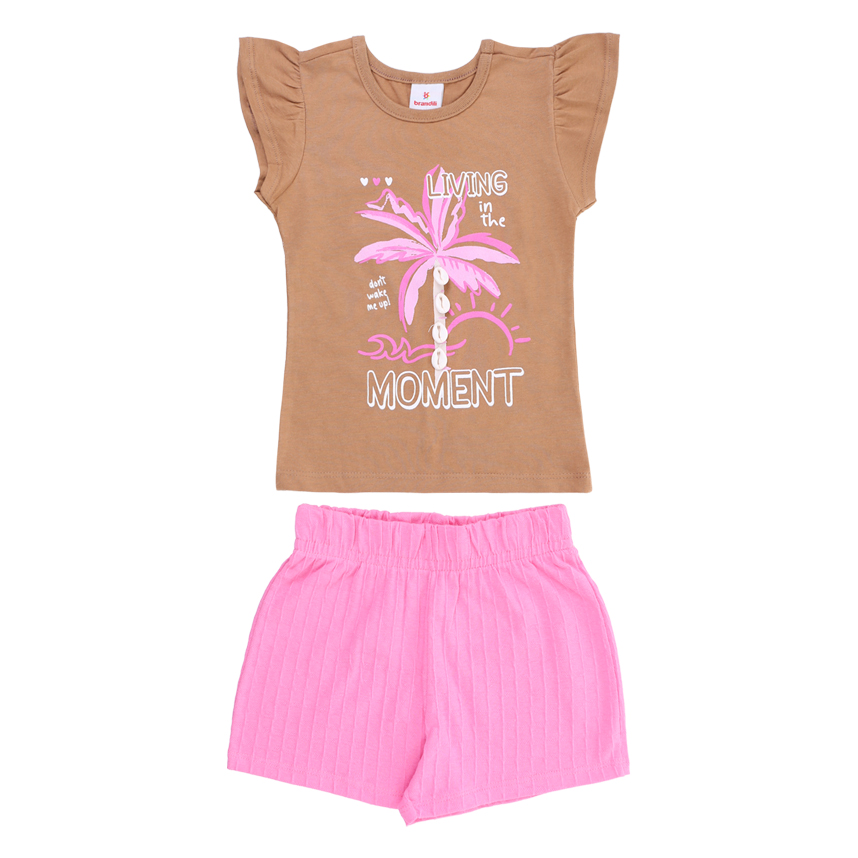 Conjunto Infantil Brandili Blusa E Short Clochard Cotton Conjunto Infantil Brandili Blusa E Short Clochard Cotton