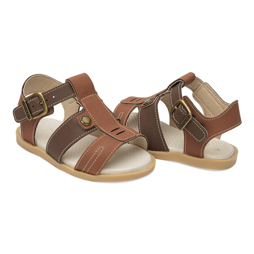 Sandália Bicolor Infantil Pimpolho Com Tiras E Fivela Sandália Bicolor Infantil Pimpolho Com Tiras E Fivela