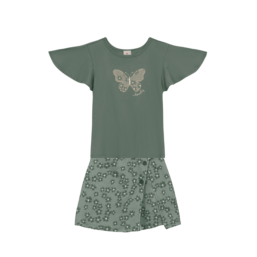 Conjunto Infantil Brandili Blusa E Short Saia Moletinho Conjunto Infantil Brandili Blusa E Short Saia Moletinho