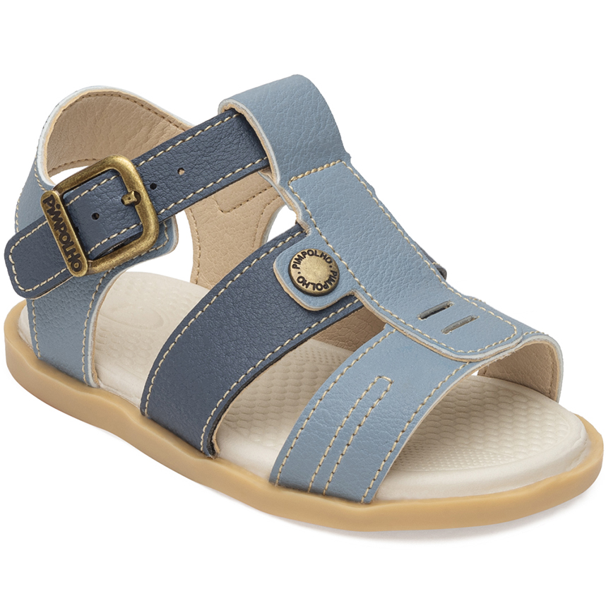 Sandália Bicolor Infantil Pimpolho Com Tiras E Fivela Sandália Bicolor Infantil Pimpolho Com Tiras E Fivela