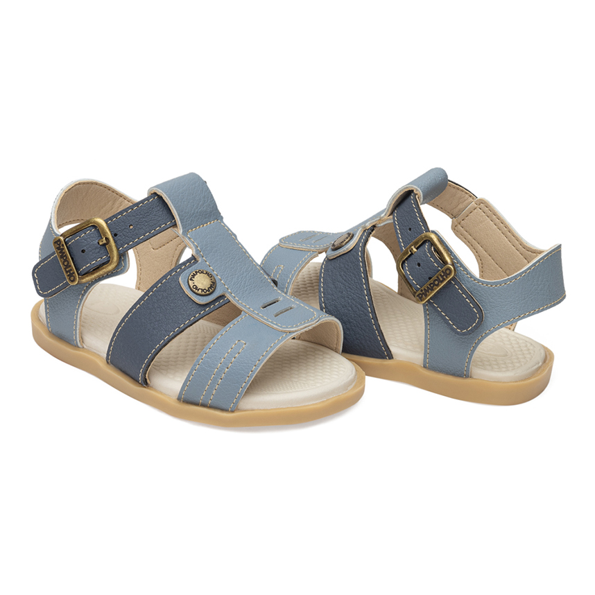 Sandália Bicolor Infantil Pimpolho Com Tiras E Fivela Sandália Bicolor Infantil Pimpolho Com Tiras E Fivela