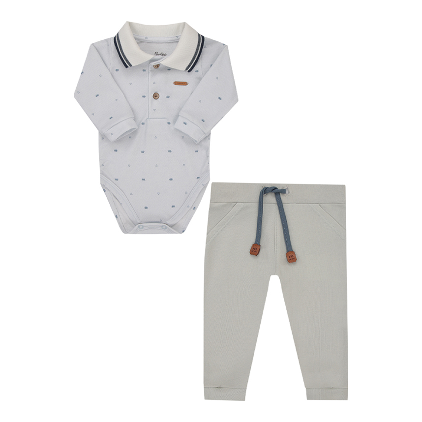 Conjunto Bebê Paraiso Body Gola Polo E Calça