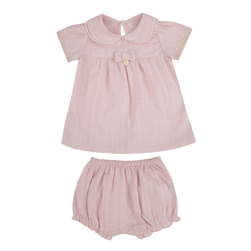 Conjunto Bebê Paraiso Bata Com Laço E Short