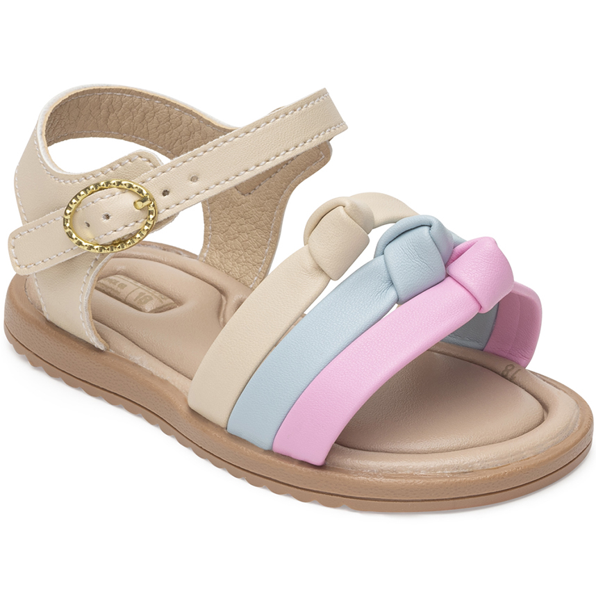 Sandália Infantil Pimpolho  Fivela Com Tiras Nó Sandália Infantil Pimpolho  Fivela Com Tiras Nó