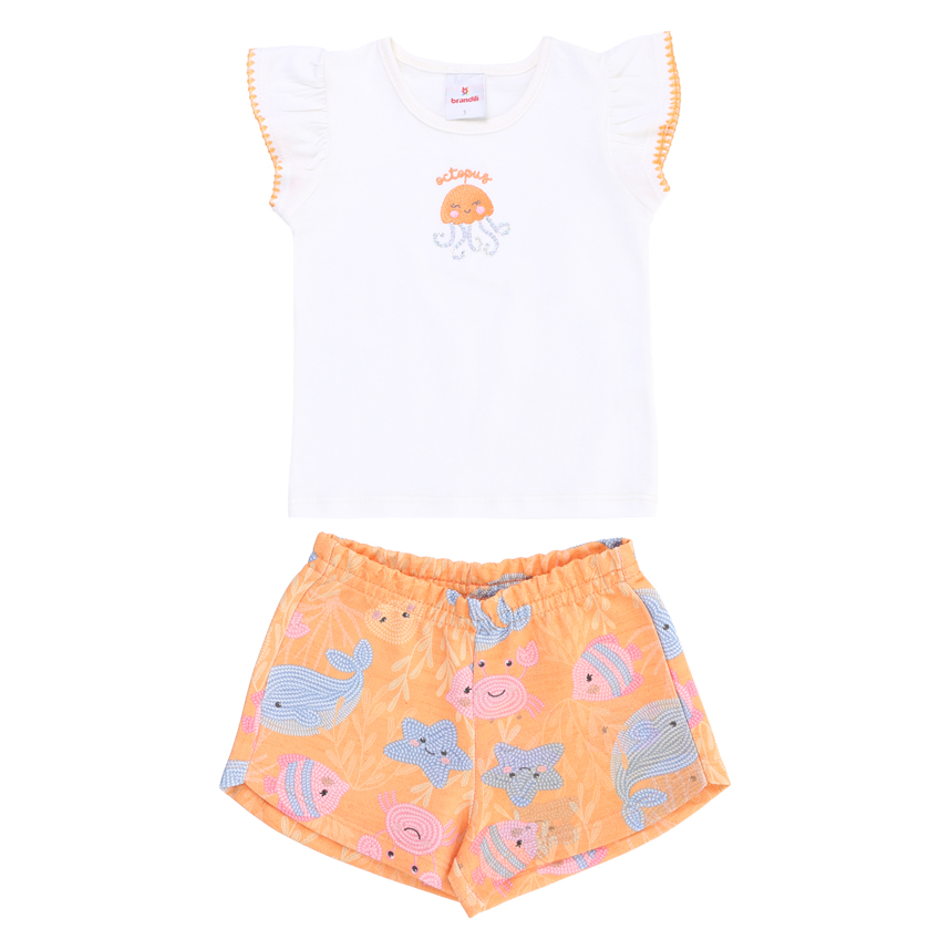 Conjunto Infantil Brandili Blusa E Short Moletinho Conjunto Infantil Brandili Blusa E Short Moletinho