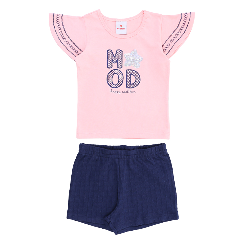 Conjunto Infantil Brandili Blusa E Short Cotton Conjunto Infantil Brandili Blusa E Short Cotton
