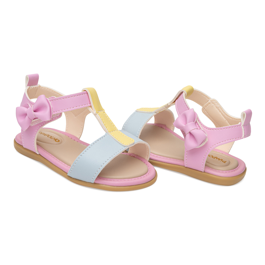 Sandália Infantil Pimpolho Velcro Com Laço Tricolor Sandália Infantil Pimpolho Velcro Com Laço Tricolor