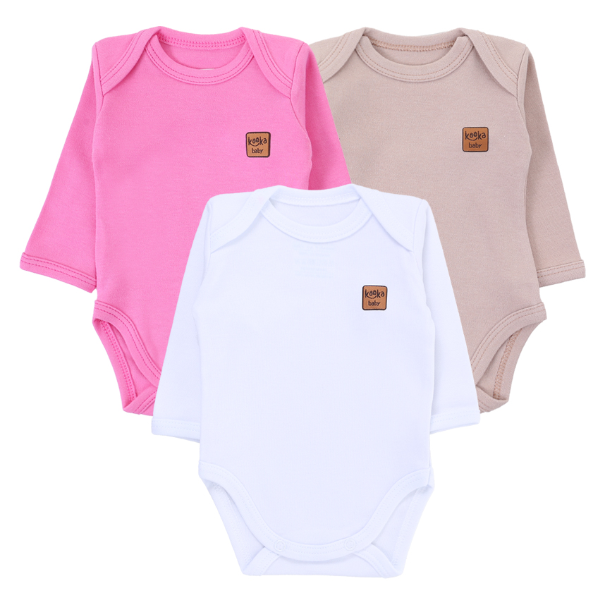 Kit Body Bebê Kokabu Menina Manga Longa 3 Peças Kit Body Bebê Kokabu Menina Manga Longa 3 Peças