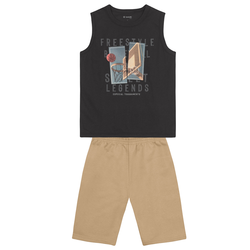 Conjunto Infantil Brandili Regata E Bermuda Moletinho Conjunto Infantil Brandili Regata E Bermuda Moletinho