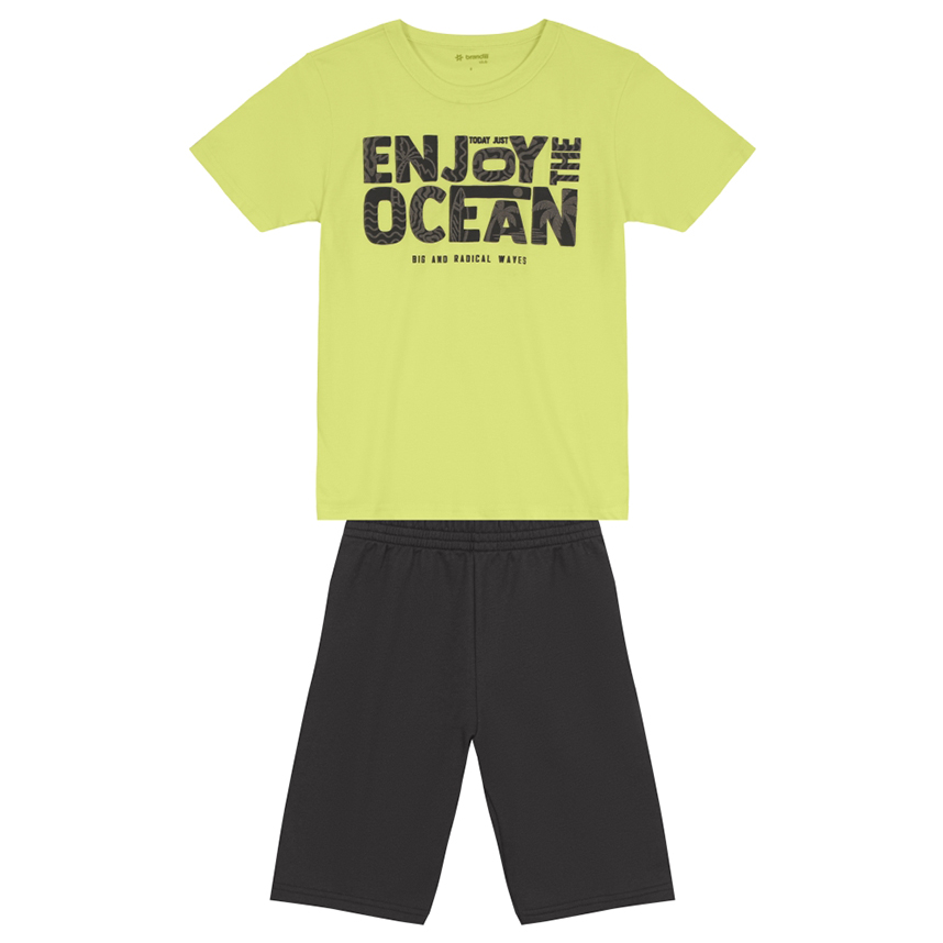 Conjunto Infantil Brandili Camiseta E Bermuda Moletinho Conjunto Infantil Brandili Camiseta E Bermuda Moletinho