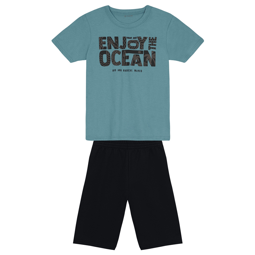 Conjunto Infantil Brandili Camiseta E Bermuda Moletinho Conjunto Infantil Brandili Camiseta E Bermuda Moletinho