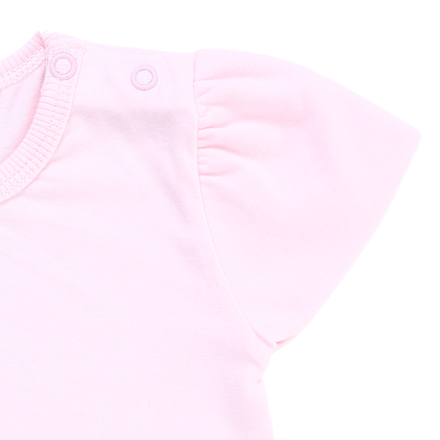 Macacão Curto Bebê Sonho Mágico Bordado Urso E flores