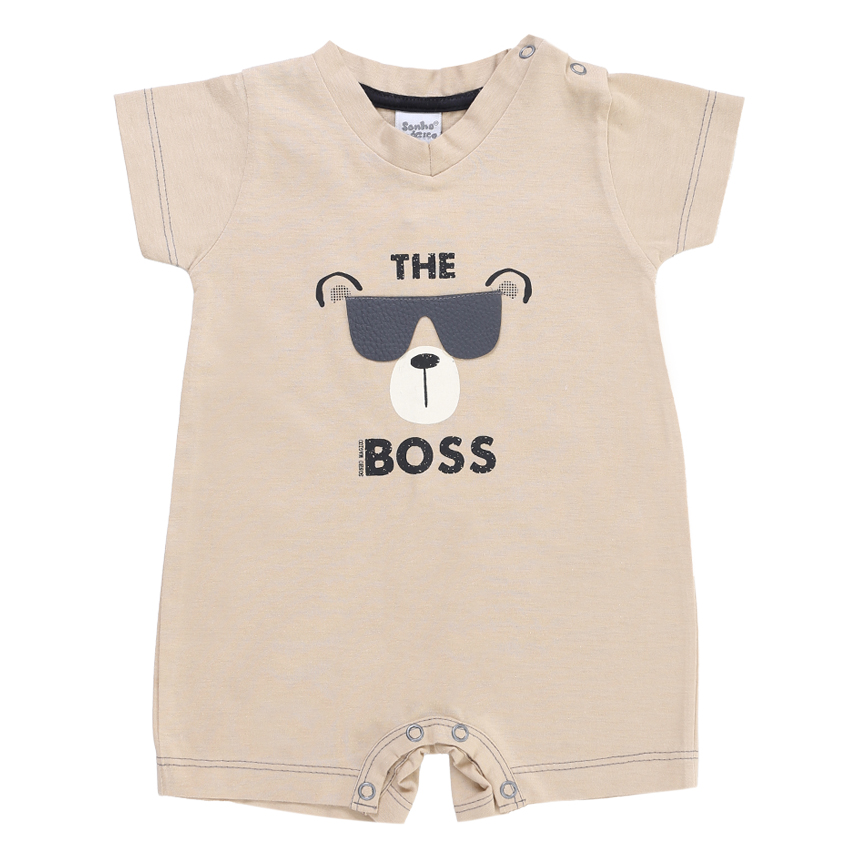 Macacão Curto Sonho Mágico Menino Estampa Urso