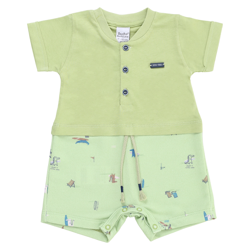 Macacão Curto Sonho Mágico Estampa Jacaré