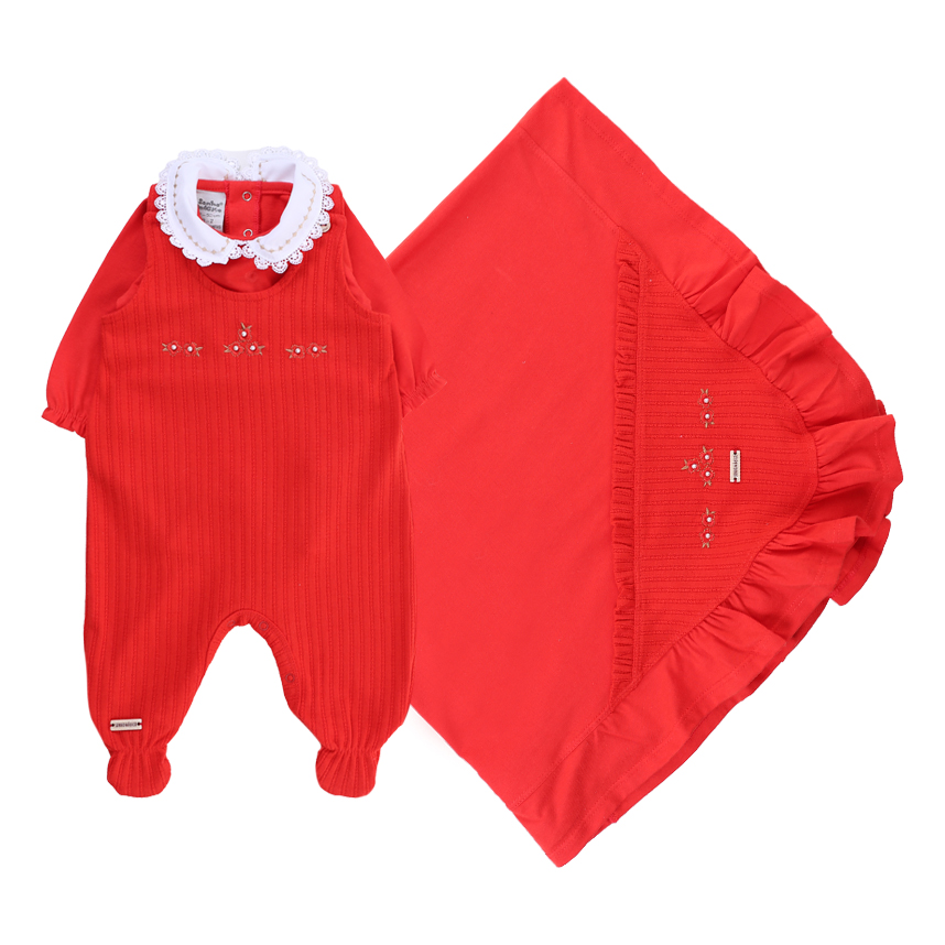 Saída Maternidade Sonho Mágico Menina Bordado Flores