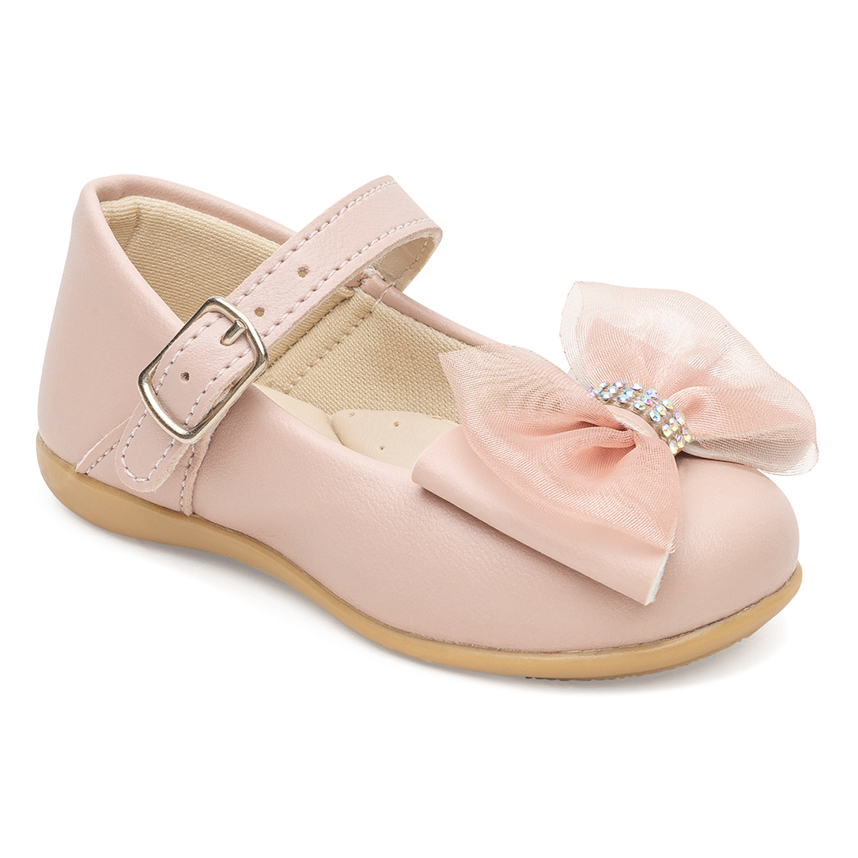 Sapato Bebê Pimpolho Fivela E Laço Duplo Com Strass