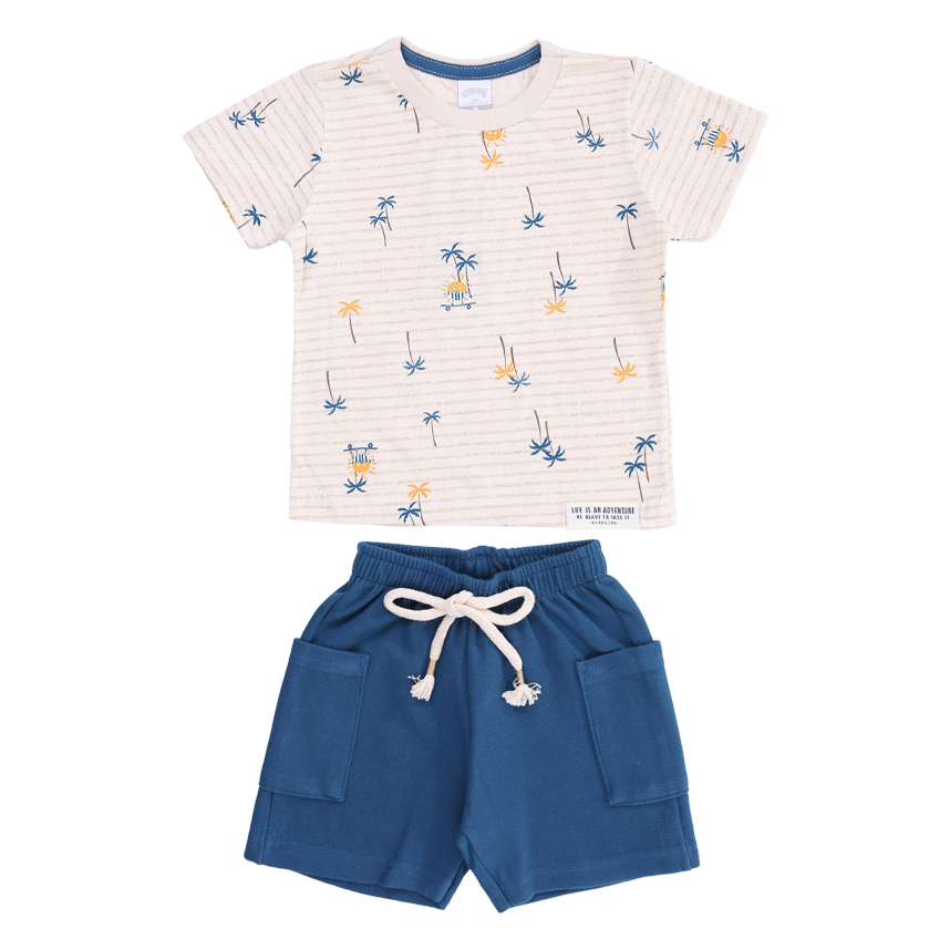 Conjunto Infantil Alakazoo Camiseta Coqueiros E Bermuda Conjunto Infantil Alakazoo Camiseta Coqueiros E Bermuda