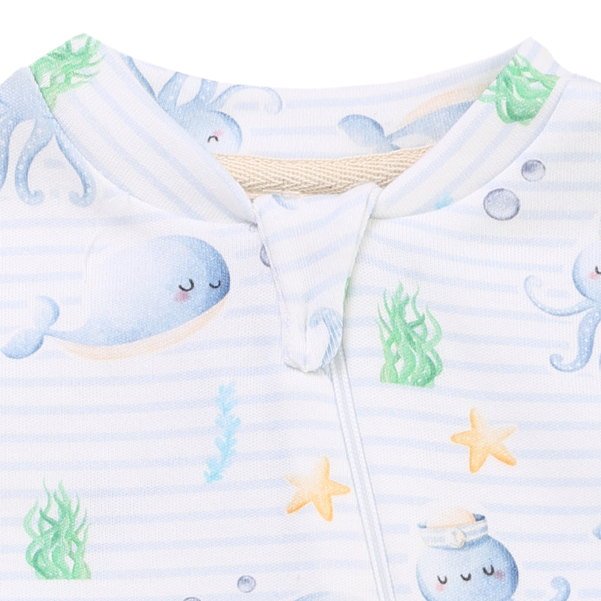 Macacão Longo Bebê Patimini Estampa Fundo Do Mar