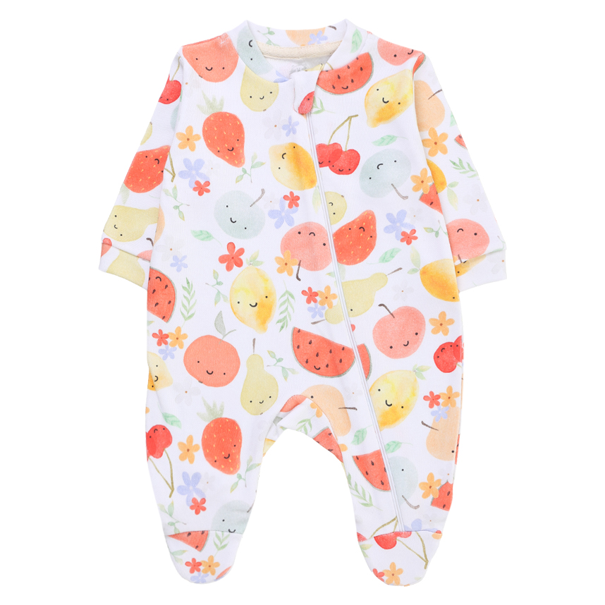 Macacão Longo Bebê Patimini Estampa Frutas