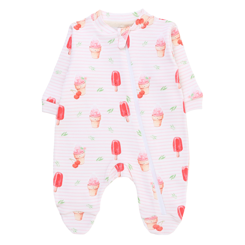 Macacão Longo Bebê Patimini Estampa Picolé Macacão Longo Bebê Patimini Estampa Picolé