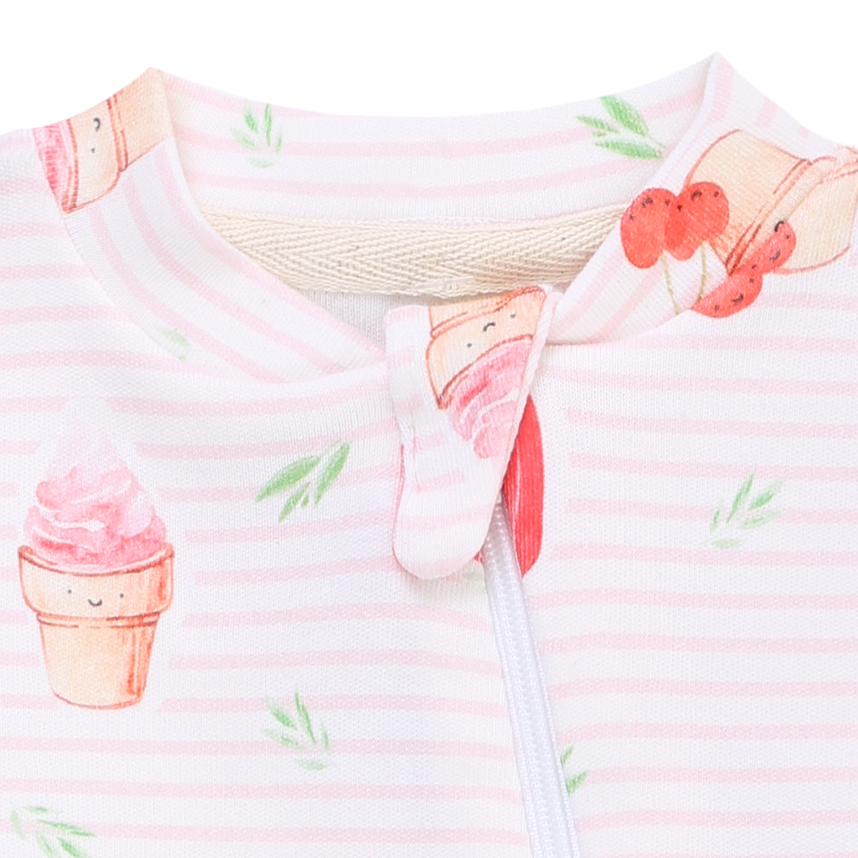 Macacão Longo Bebê Patimini Estampa Picolé Macacão Longo Bebê Patimini Estampa Picolé