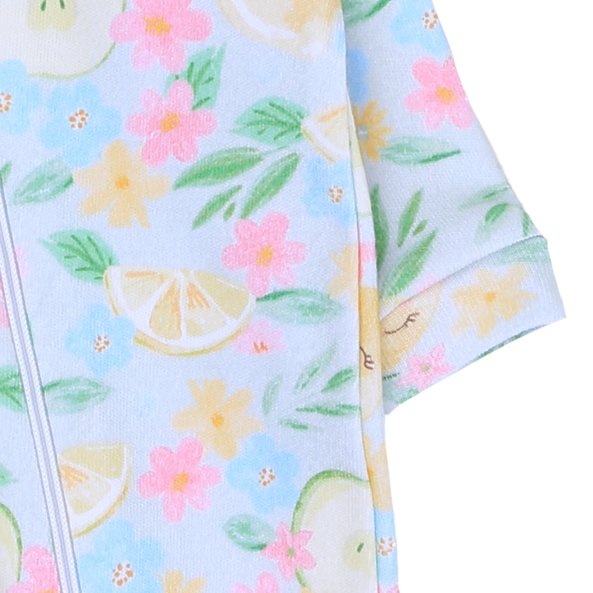 Macacão Longo Bebê Patimini Estampa Frutas E Flor Macacão Longo Bebê Patimini Estampa Frutas E Flor