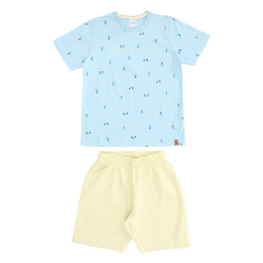 Conjunto Infantil Alakazoo Camiseta E Bermuda Moletom Conjunto Infantil Alakazoo Camiseta E Bermuda Moletom