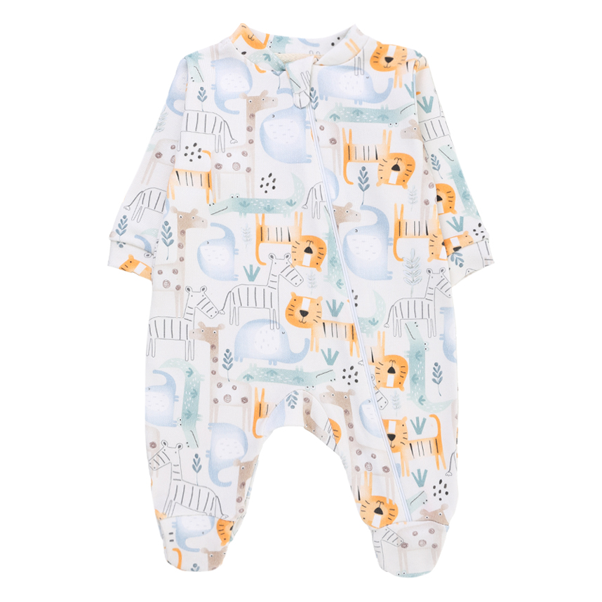 Macacão Longo Bebê Patimini Estampa Zebra