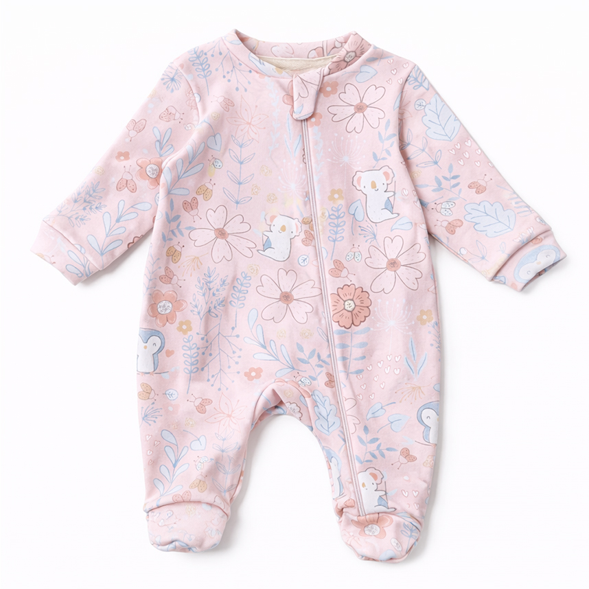 Macacão Longo Bebê Patimini Estampa Bichos Na Selva