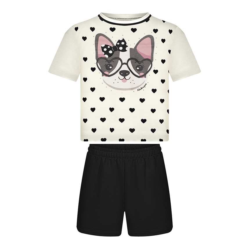 Conjunto Infantil Alakazoo Blusa Manga Curta E Short Moletom Conjunto Infantil Alakazoo Blusa Manga Curta E Short Moletom