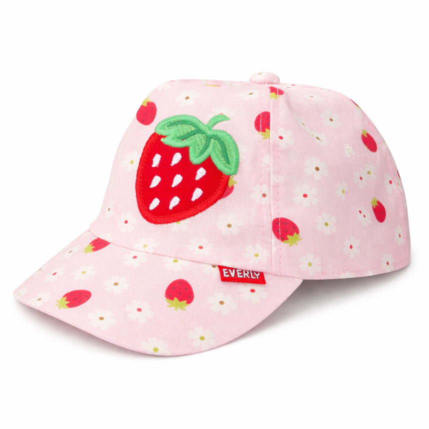 Boné Infantil Everly Menina Bordado Morangos