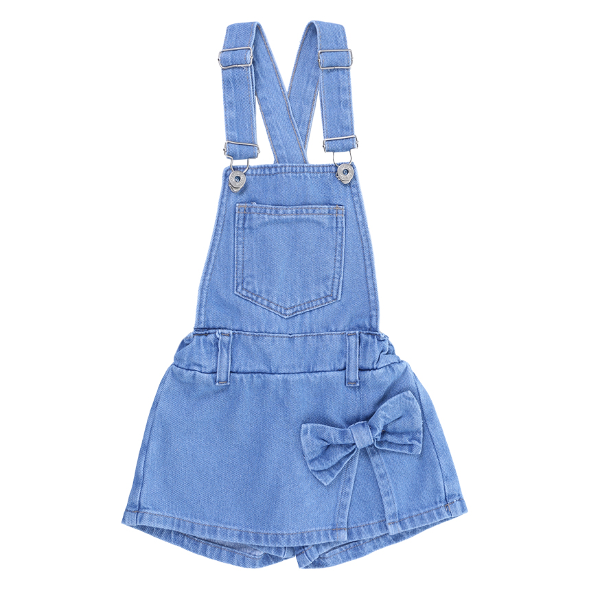 Jardineira Infantil Kookabu Em Jeans Com Laço