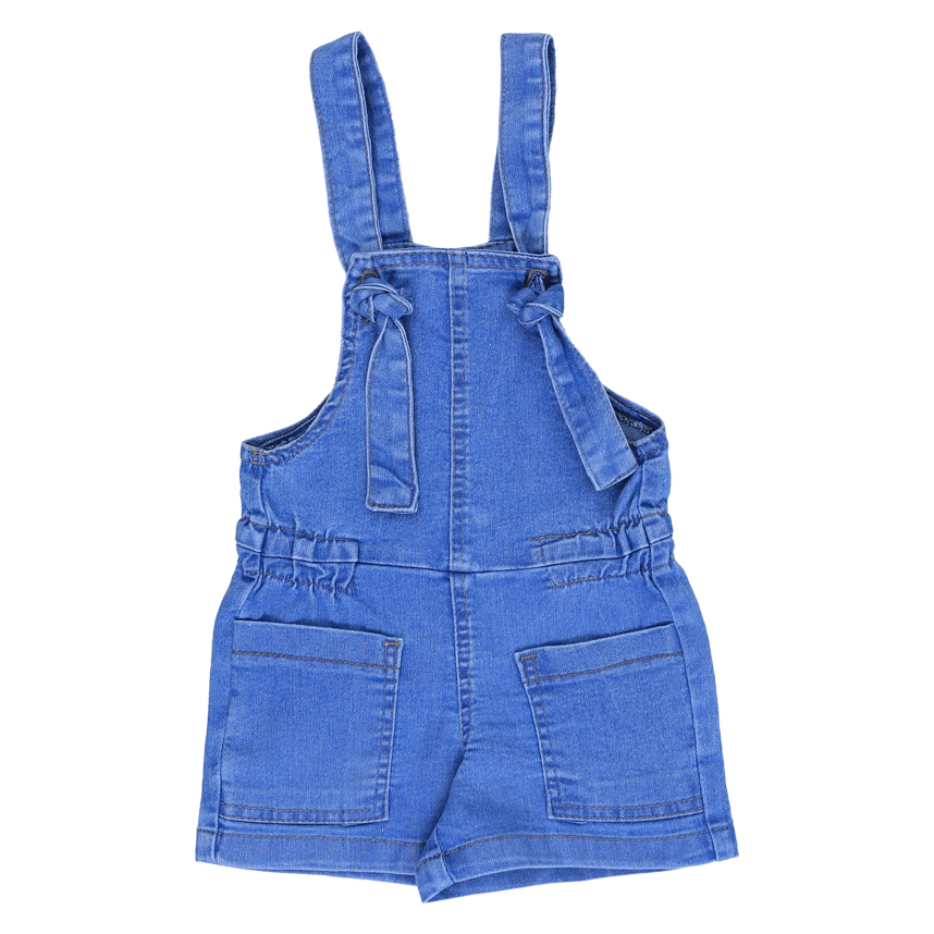 Jardineira Jeans Infantil Kookabu Com Bolsos Frontal