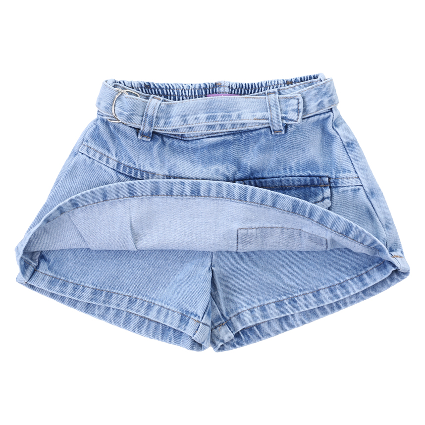 Short Saia  Infantil Kookabu Jeans Com Bolso Frontal Short Saia  Infantil Kookabu Jeans Com Bolso Frontal